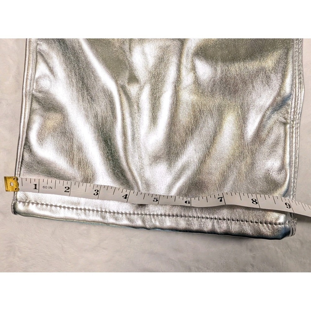 Gibson Latimer Women Silver Metallic Perfect Fit Wide Leg READ Pants Size 8 - Picture 13 of 14